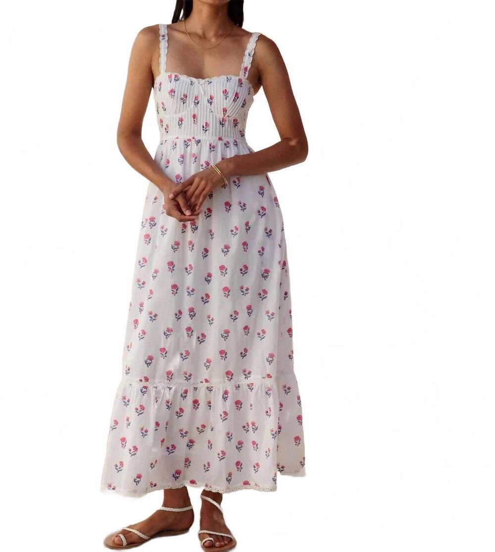 NEW PINK CITY PRINTS malibu maxi dress in jaipur ditsy
